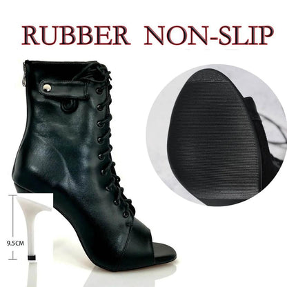 Women's Stiletto Party Boots for Latin Dance wx02f-9-5cm 34.0 by HitMyNeed