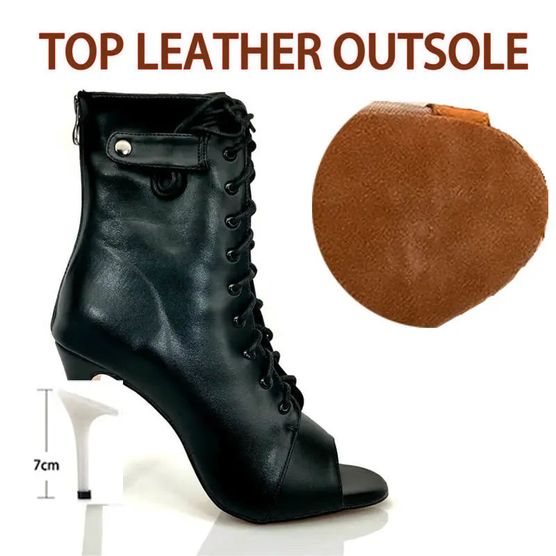 Women's Stiletto Party Boots for Latin Dance wx02m-7cm 43.0 by HitMyNeed