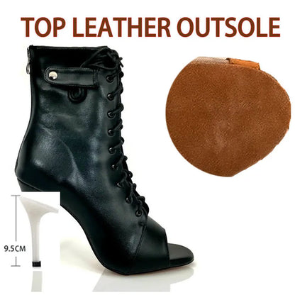 Women's Stiletto Party Boots for Latin Dance wx02m-9-5cm 34.0 by HitMyNeed