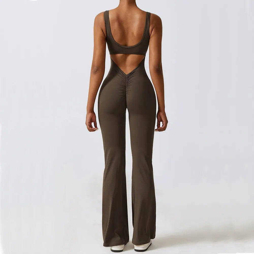 Women's Stretch Yoga Jumpsuit Push Up Gym Bodysuit by HitMyNeed