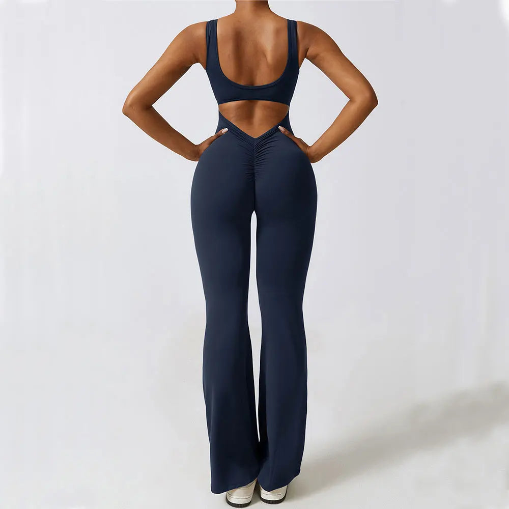 Women's Stretch Yoga Jumpsuit Push Up Gym Bodysuit by HitMyNeed