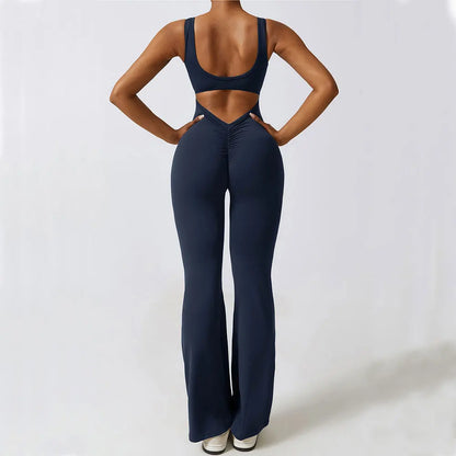 Women's Stretch Yoga Jumpsuit Push Up Gym Bodysuit by HitMyNeed
