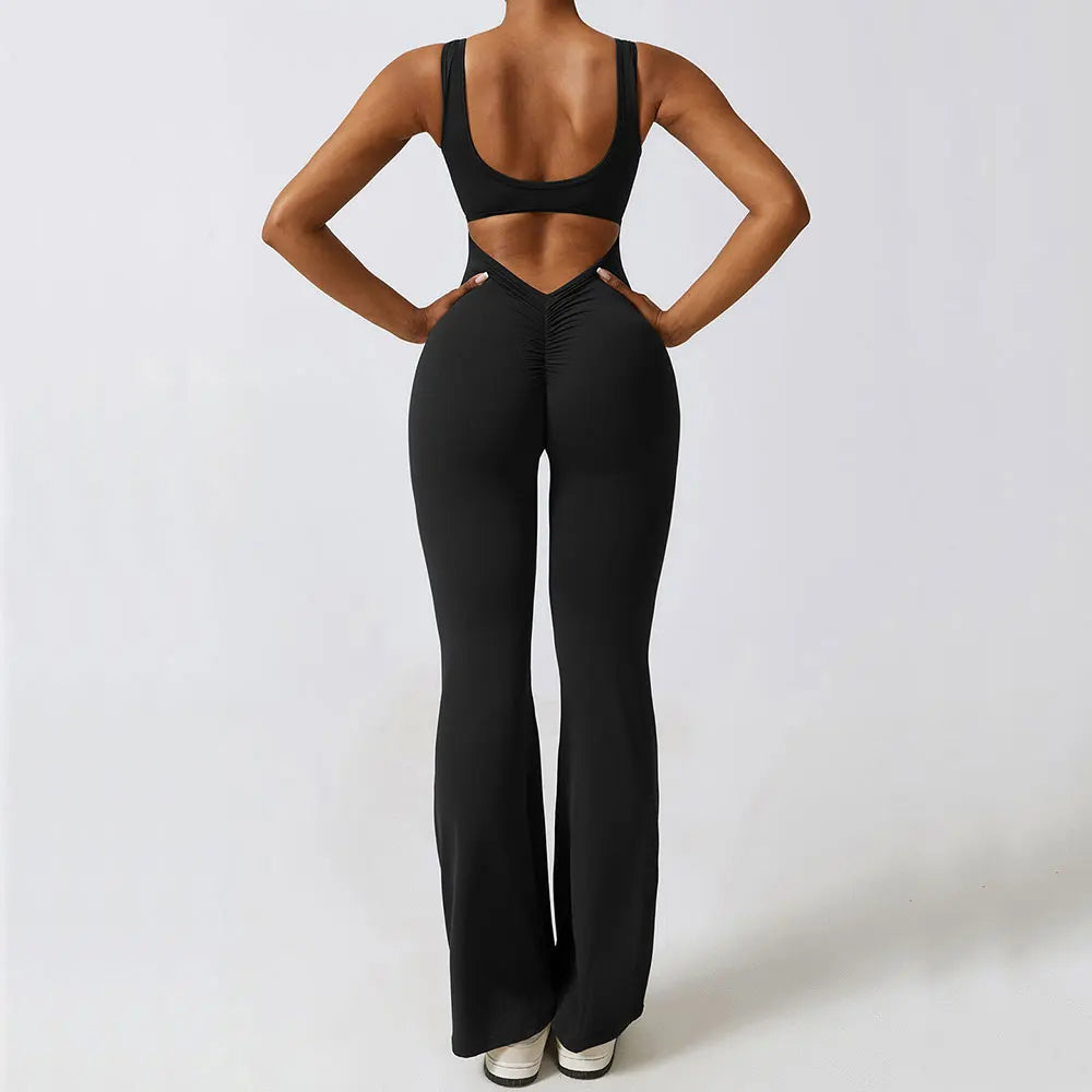 Women's Stretch Yoga Jumpsuit Push Up Gym Bodysuit by HitMyNeed