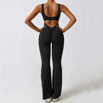Women's Stretch Yoga Jumpsuit Push Up Gym Bodysuit by HitMyNeed