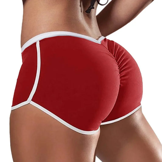 Women's Summer Simple Yoga & Beach Shorts wine-red by HitMyNeed