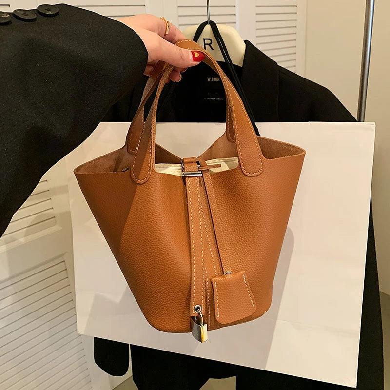 Women's Synthetic Leather Bucket Bag by HitMyNeed