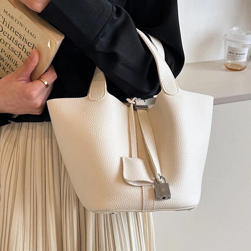 Women's Synthetic Leather Bucket Bag by HitMyNeed