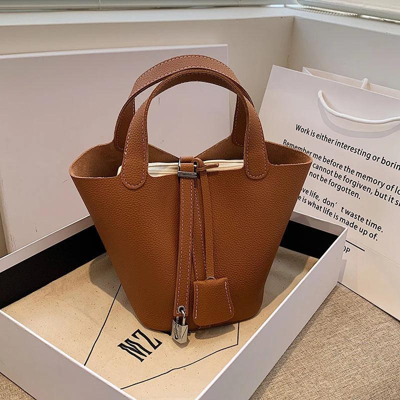 Women's Synthetic Leather Bucket Bag by HitMyNeed