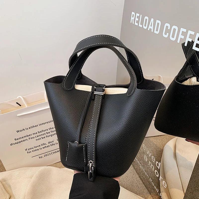 Women's Synthetic Leather Bucket Bag by HitMyNeed