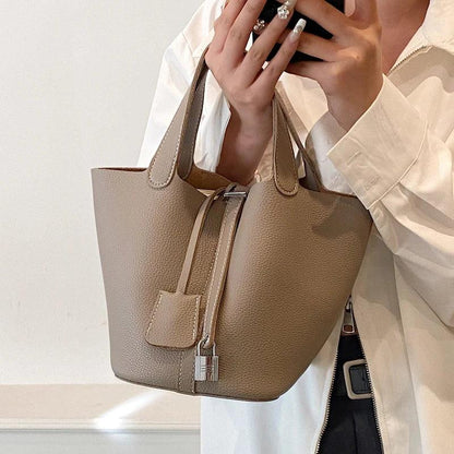 Women's Synthetic Leather Bucket Bag by HitMyNeed