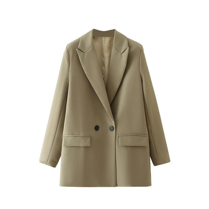 Women's Tailored Blazer for Office & Everyday Wear army-green s by HitMyNeed