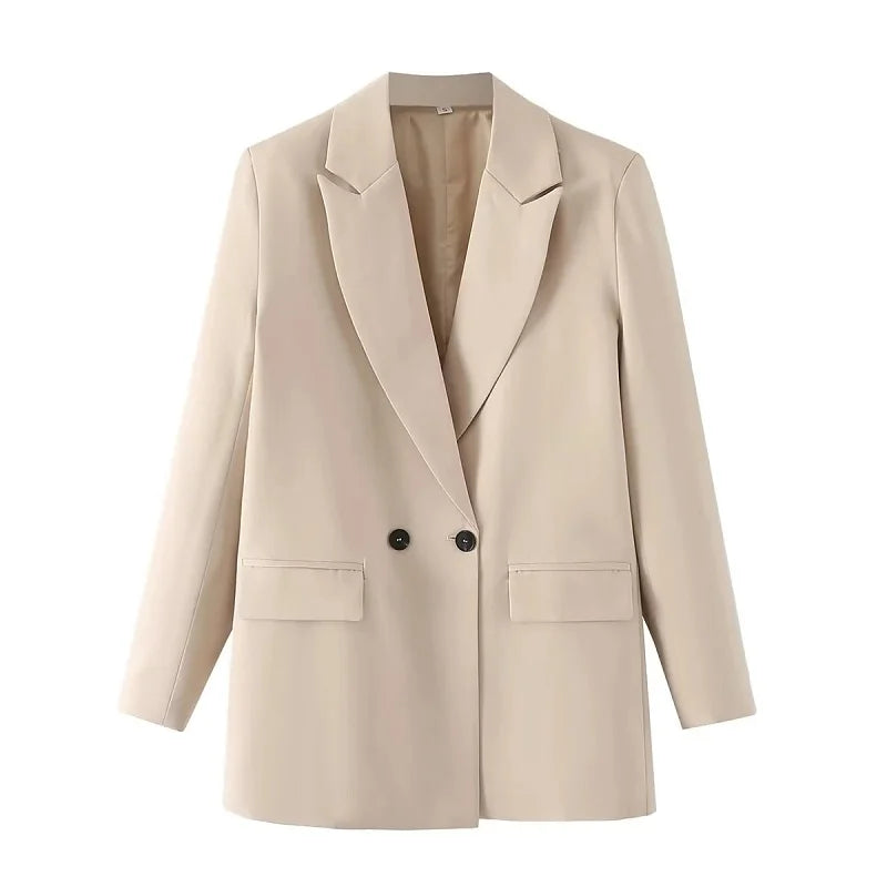 Women's Tailored Blazer for Office & Everyday Wear beige m by HitMyNeed