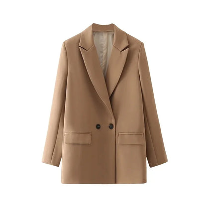 Women's Tailored Blazer for Office & Everyday Wear camel m by HitMyNeed