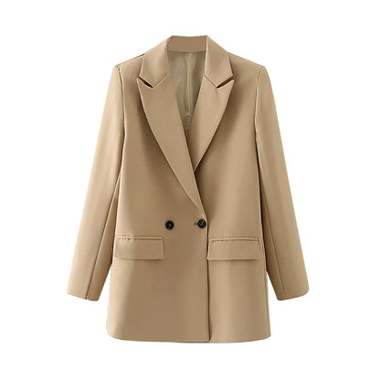 Women's Tailored Blazer for Office & Everyday Wear khaki s by HitMyNeed