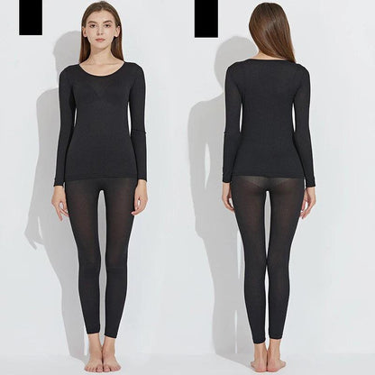 Women's Traceless Thermal Underwear Set black by HitMyNeed