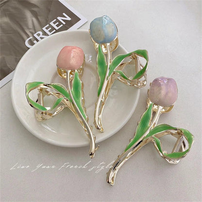Women's Tulip Hair Claw Clip - Alloy, 11.5 cm by HitMyNeed