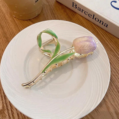 Women's Tulip Hair Claw Clip - Alloy, 11.5 cm by HitMyNeed
