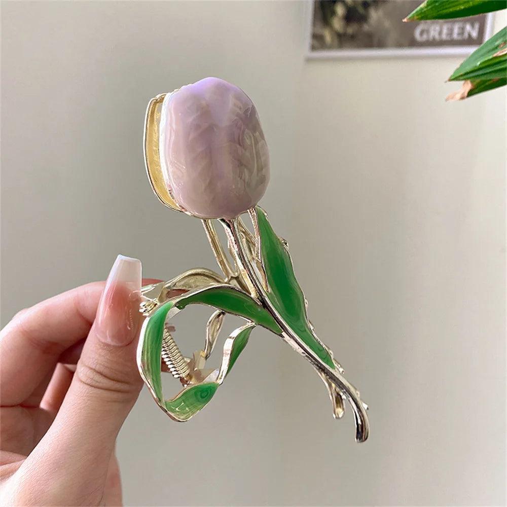 Women's Tulip Hair Claw Clip - Alloy, 11.5 cm c by HitMyNeed