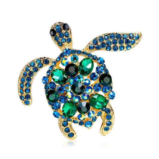 Women's Turtle Brooch with Rhinestones by HitMyNeed