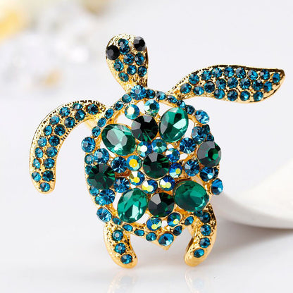 Women's Turtle Brooch with Rhinestones by HitMyNeed