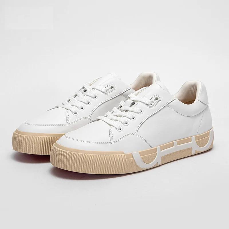 Women's White Cow Leather Lace-Up Casual Flats 35.0 by HitMyNeed