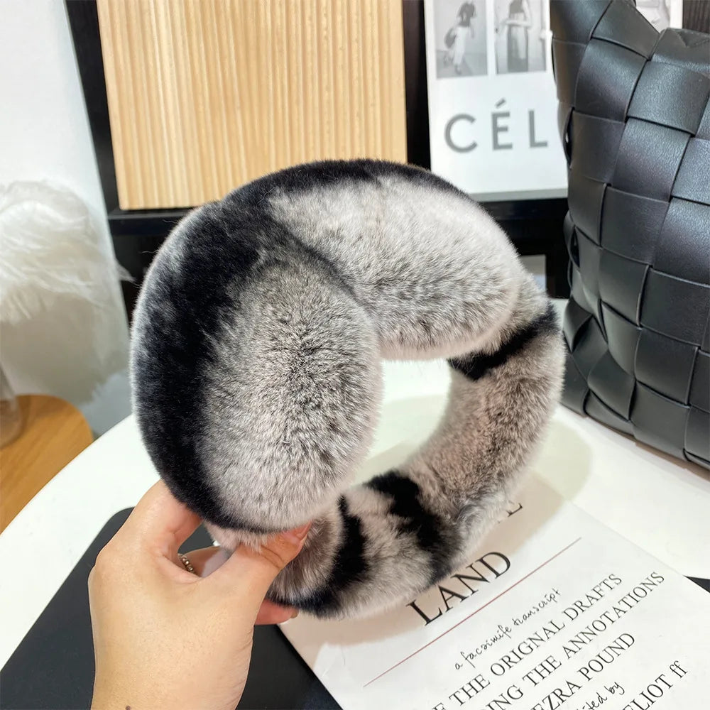 Women's Winter Rex Rabbit Fur Ear Muffs by HitMyNeed