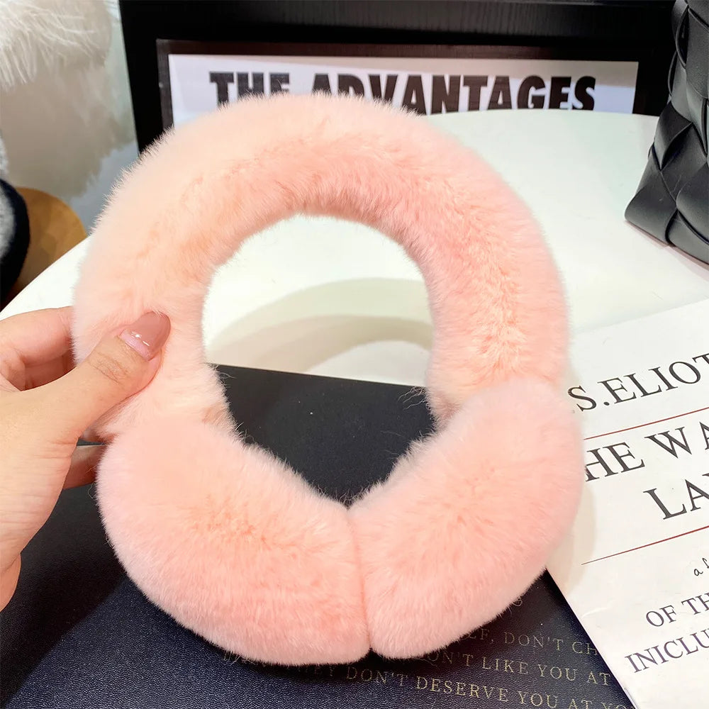 Women's Winter Rex Rabbit Fur Ear Muffs by HitMyNeed