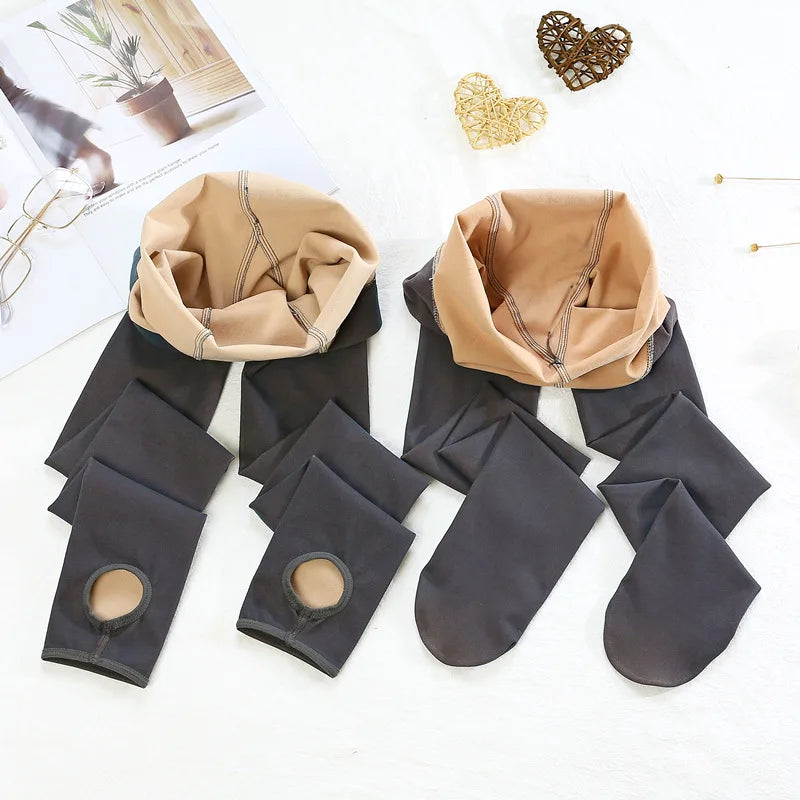 Women's Winter Warm High Elastic Solid Tights by HitMyNeed