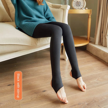 Women's Winter Warm High Elastic Solid Tights black-style-4 by HitMyNeed