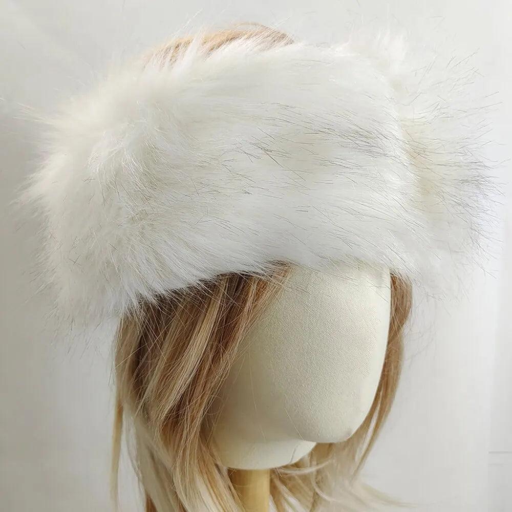 Women's Winter Wide Rabbit Fur Headband by HitMyNeed