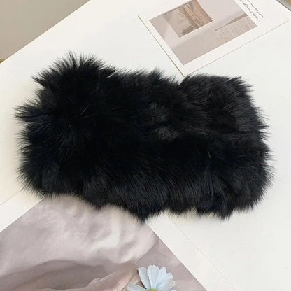 Women's Winter Wide Rabbit Fur Headband by HitMyNeed