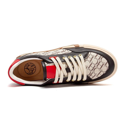 Women's Woven Letter Print Flat Casual Sneakers by HitMyNeed