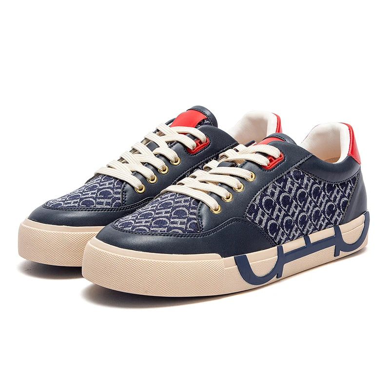 Women's Woven Letter Print Flat Casual Sneakers lake-blue 36.0 by HitMyNeed