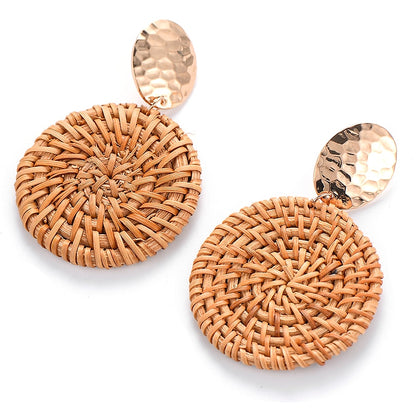 Women's Woven Rattan Drop Earrings by HitMyNeed
