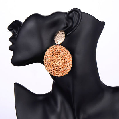 Women's Woven Rattan Drop Earrings by HitMyNeed