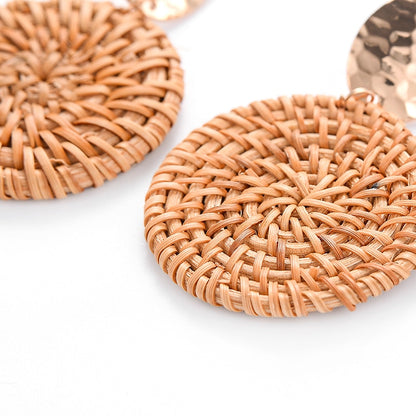 Women's Woven Rattan Drop Earrings by HitMyNeed