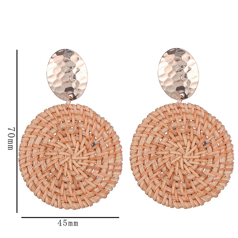 Women's Woven Rattan Drop Earrings by HitMyNeed