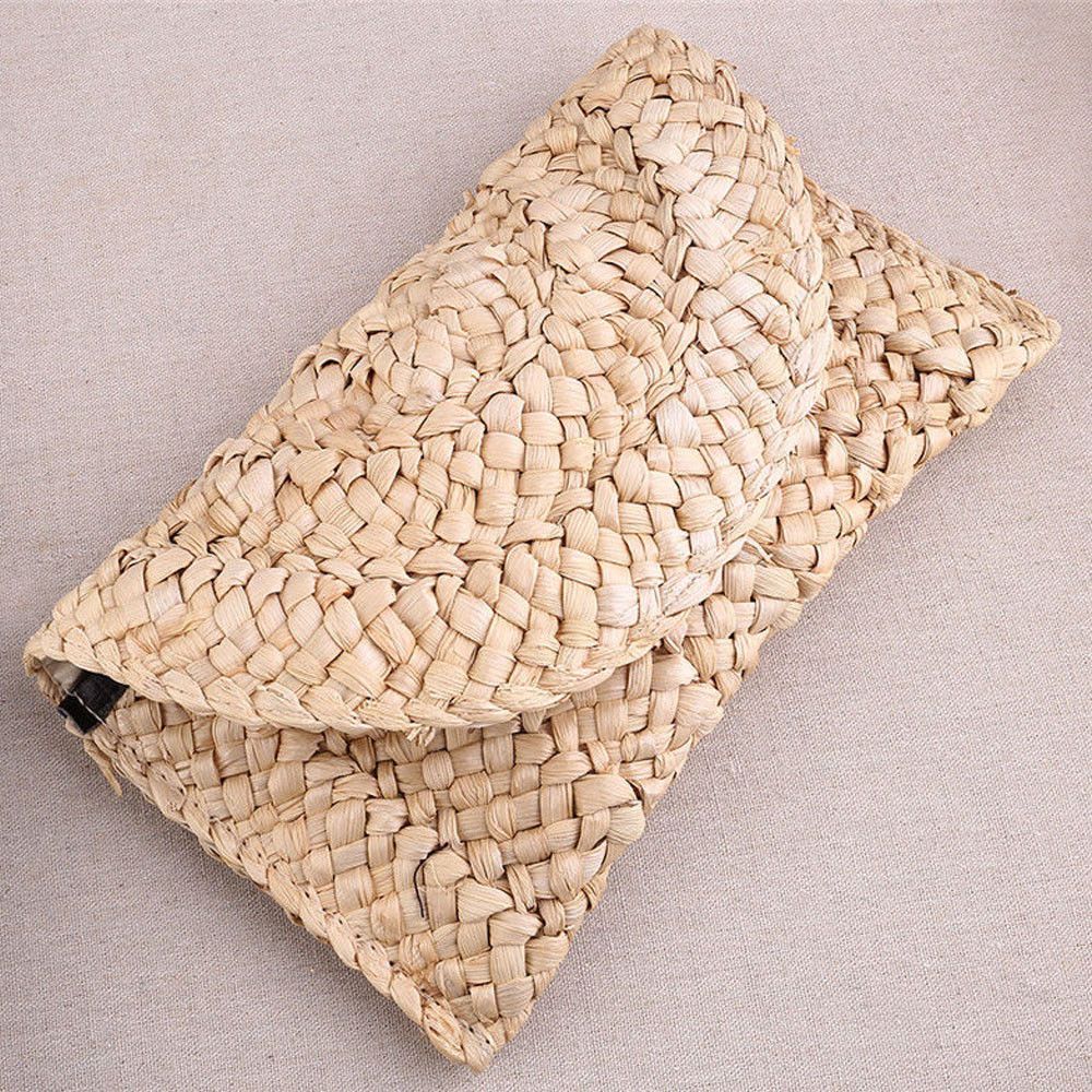 Women's Woven Straw Clutch Bag by HitMyNeed