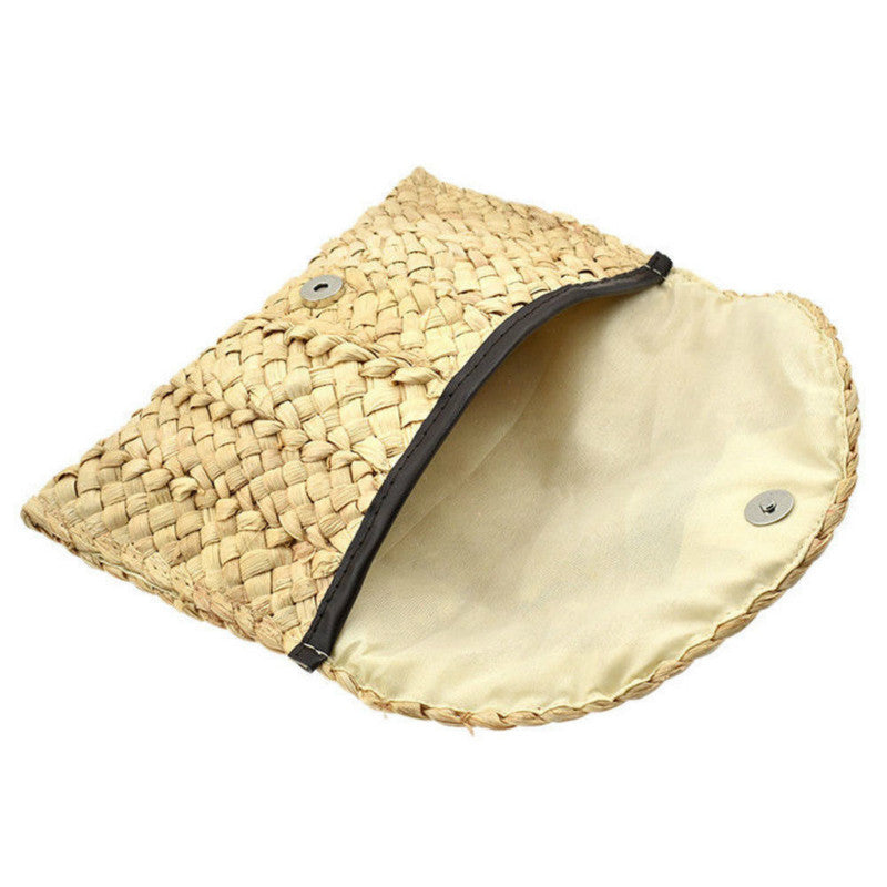 Women's Woven Straw Clutch Bag by HitMyNeed