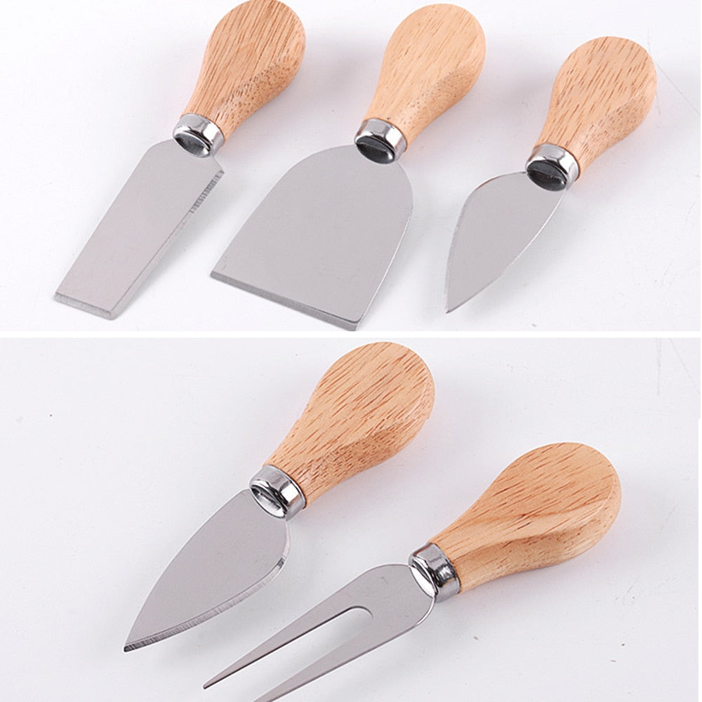 Wood Handle Cheese Knife Set, 4 Piece by HitMyNeed