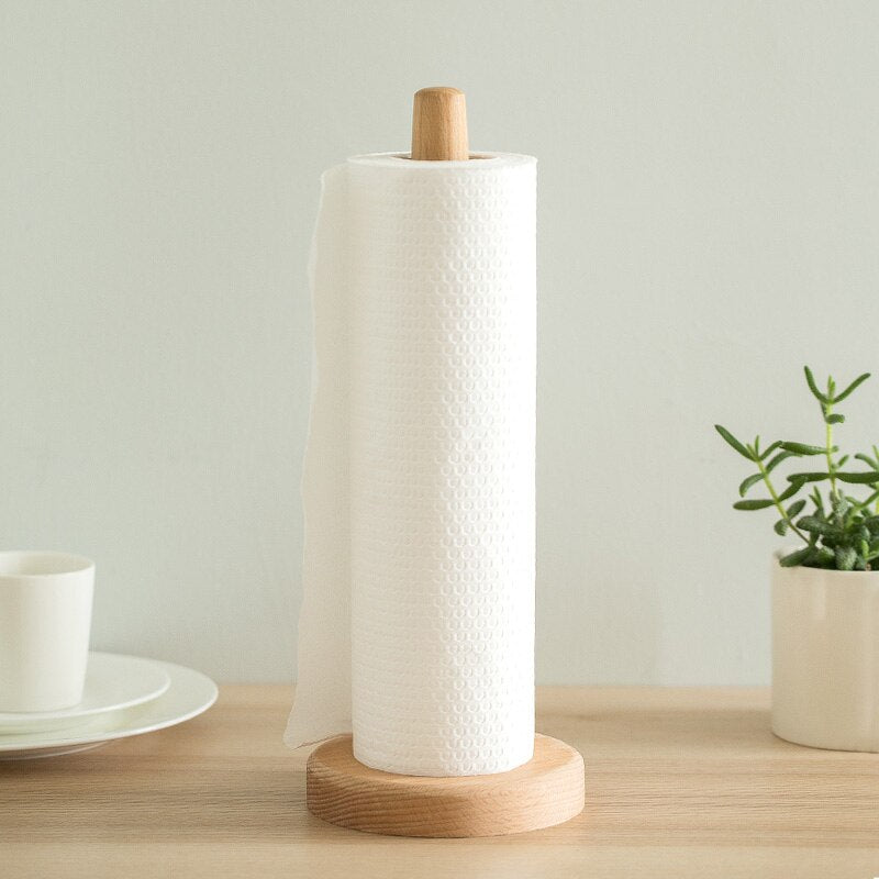 Wood Kitchen Towel Holder with Non-Slip Base by HitMyNeed