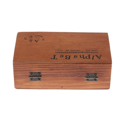 Wood Letter Stamp Set with Box, 70 Pcs Alphabet & Numbers by HitMyNeed