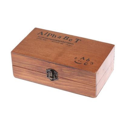Wood Letter Stamp Set with Box, 70 Pcs Alphabet & Numbers by HitMyNeed