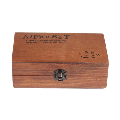 Wood Letter Stamp Set with Box, 70 Pcs Alphabet & Numbers by HitMyNeed