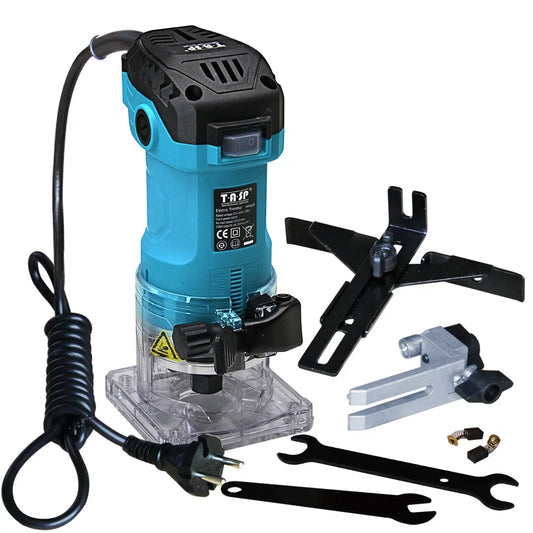 Wood Router 220V 32000RPM with Guides, 1/4" Collet by HitMyNeed