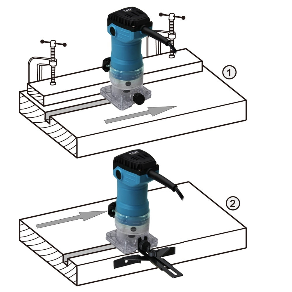 Wood Router 220V 32000RPM with Guides, 1/4" Collet by HitMyNeed