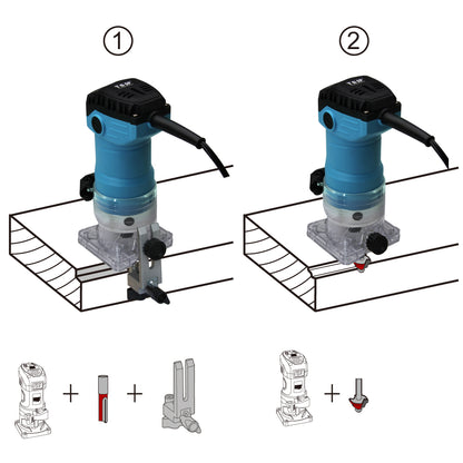 Wood Router 220V 32000RPM with Guides, 1/4" Collet by HitMyNeed