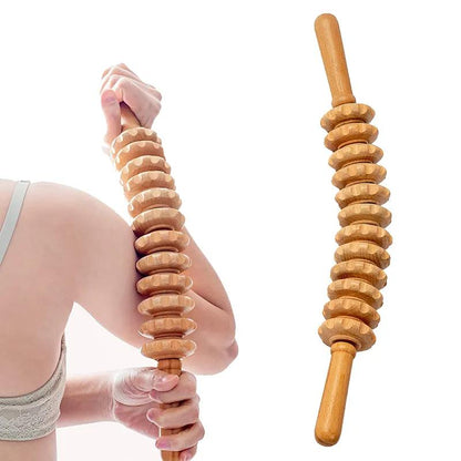 Wood Therapy Roller Gear Stick Body Massage Tool by HitMyNeed