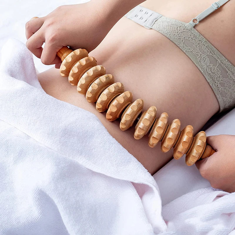 Wood Therapy Roller Gear Stick Body Massage Tool by HitMyNeed