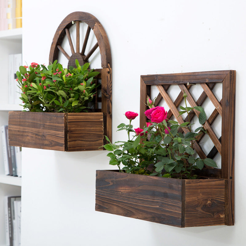 Wood Wall Planter Set (2 pcs) for Indoor & Outdoor by HitMyNeed